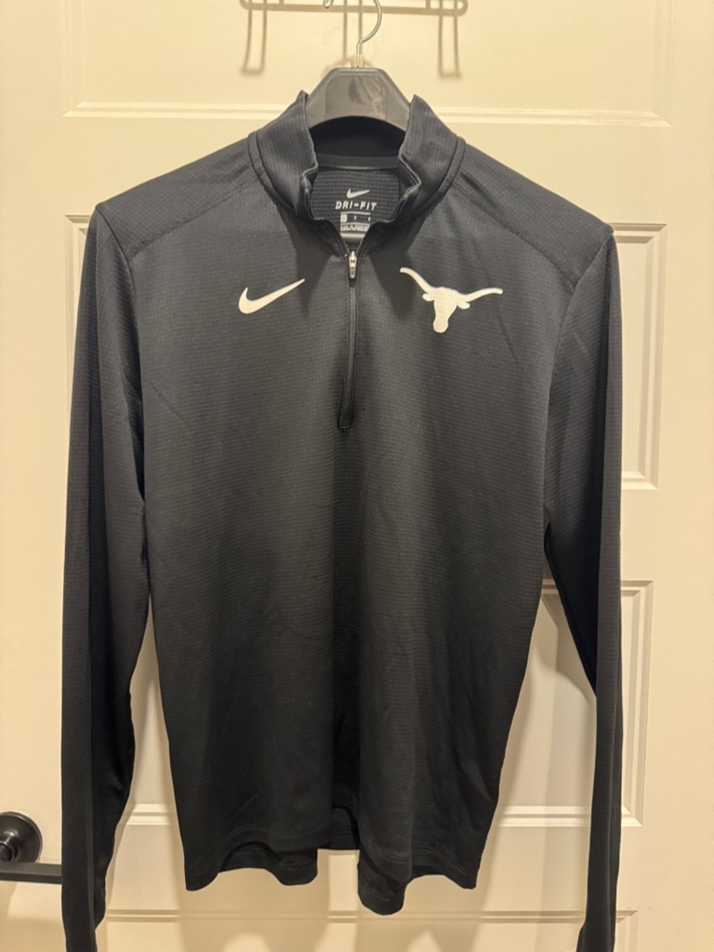 Nike Men’s Black Dri-FIT Quarter-Zip Performance Jacket with White Logos